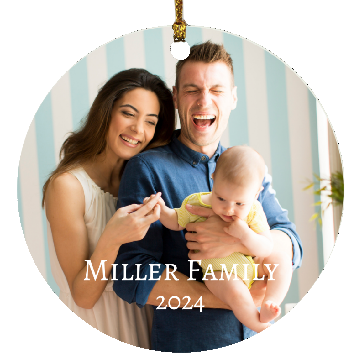 Personalized Family Picture Circle Ornament