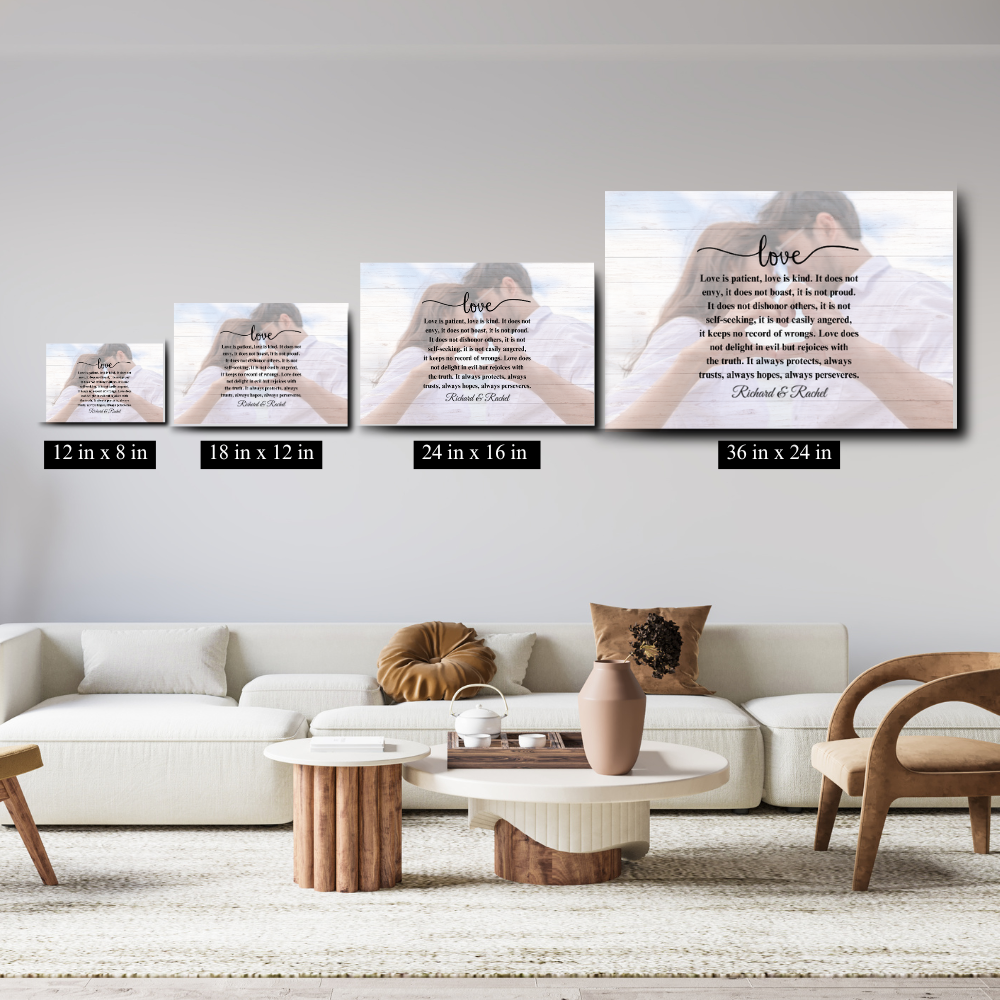 Love Is Patient| Personalized Picture & Name Canvas