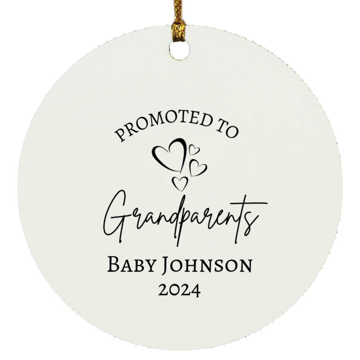 Personalized Promoted to Grandparents Circle Ornament