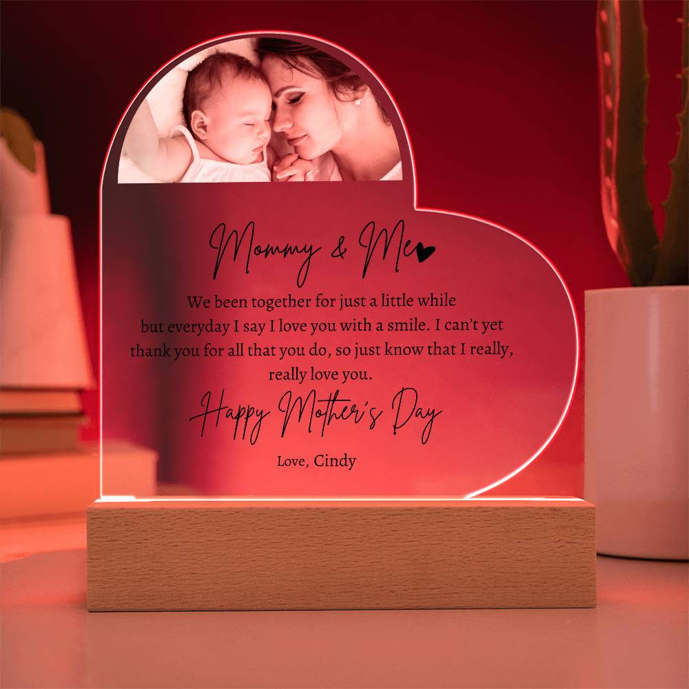 Mommy & Me Picture Acrylic Heart Plaque