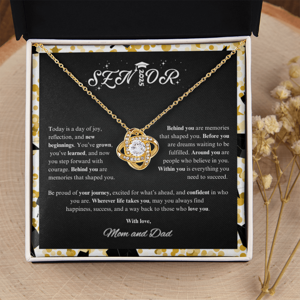 Personalized Graduation Gift(Be Proud Of Your Journey) -Love Knot Necklace