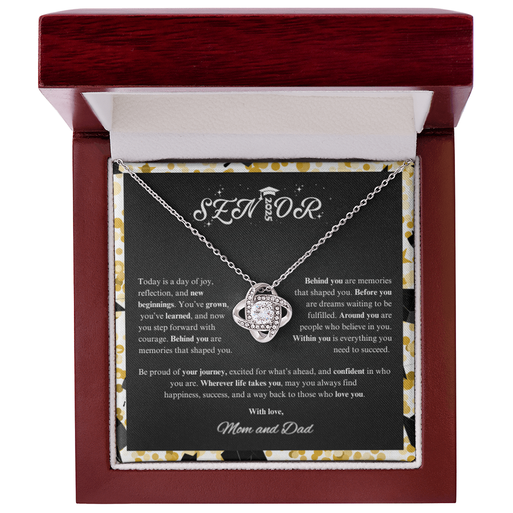 Personalized Graduation Gift(Be Proud Of Your Journey) -Love Knot Necklace
