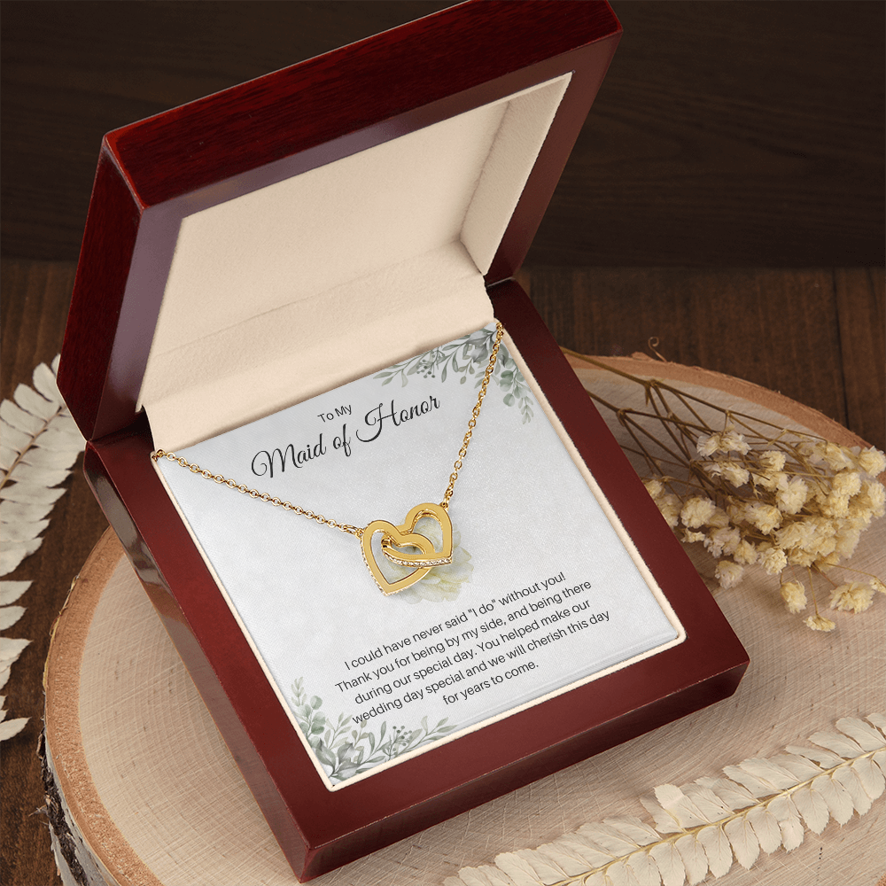 Maid of Honor| Thank You For Being By My Side (Interlocking Hearts Necklace)