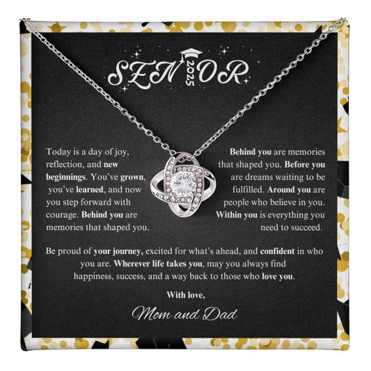Personalized Graduation Gift(Be Proud Of Your Journey) -Love Knot Necklace