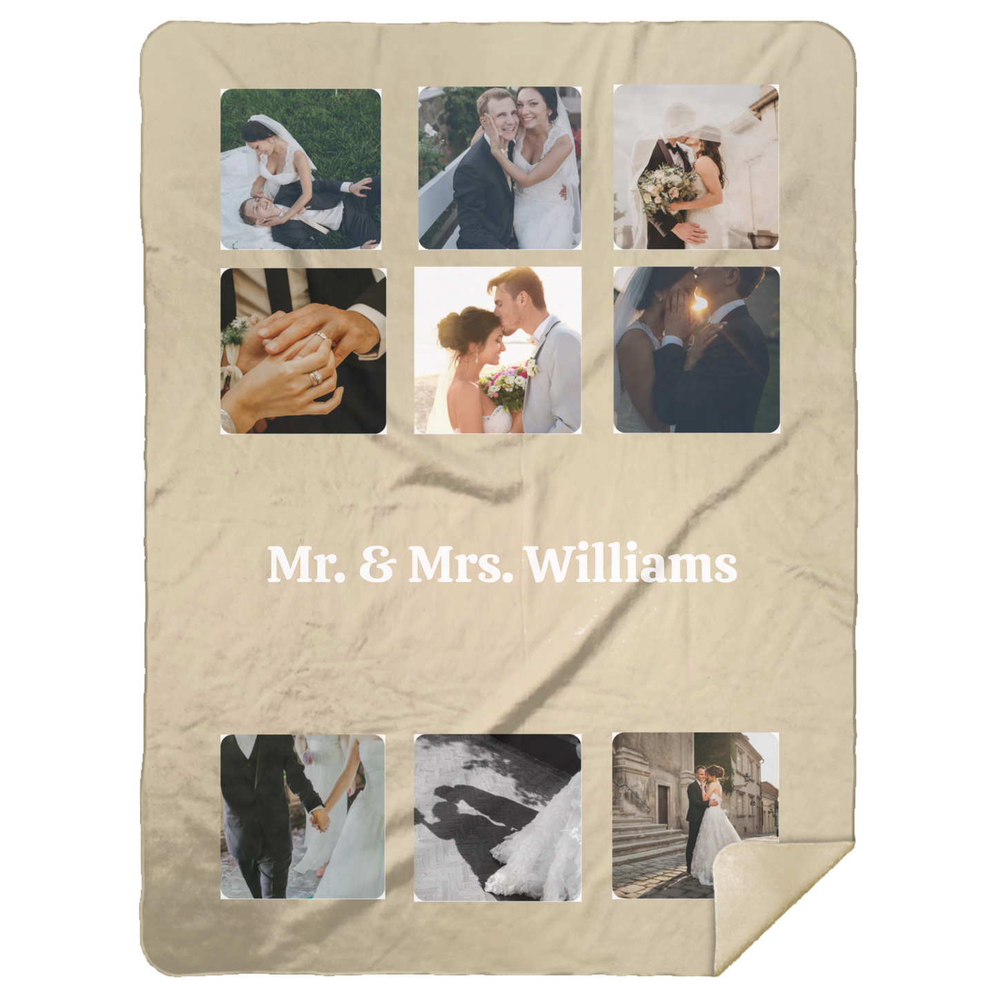 Personalized Picture & Middle Text| 9 Pictured Blanket