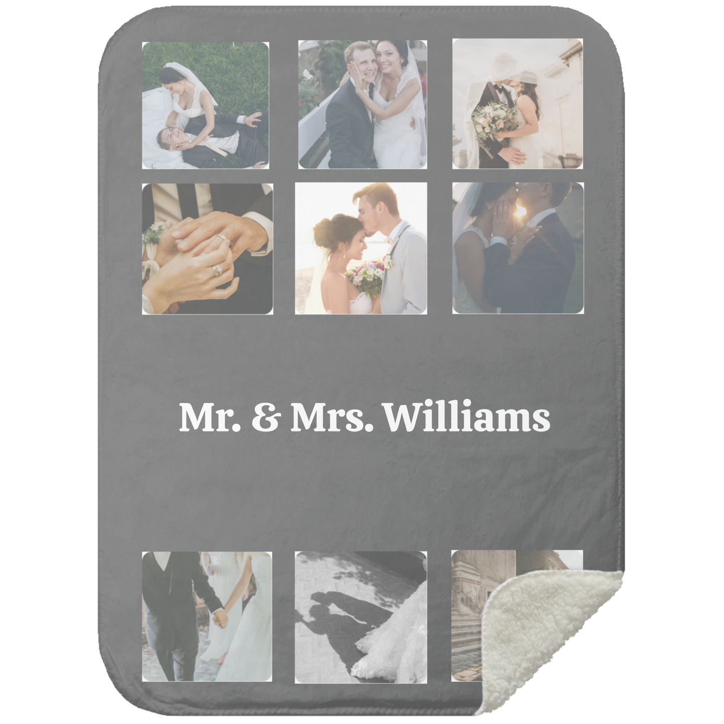 Personalized Picture & Middle Text| 9 Pictured Blanket