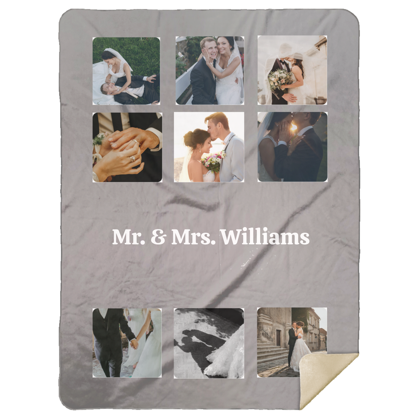 Personalized Picture & Middle Text| 9 Pictured Blanket