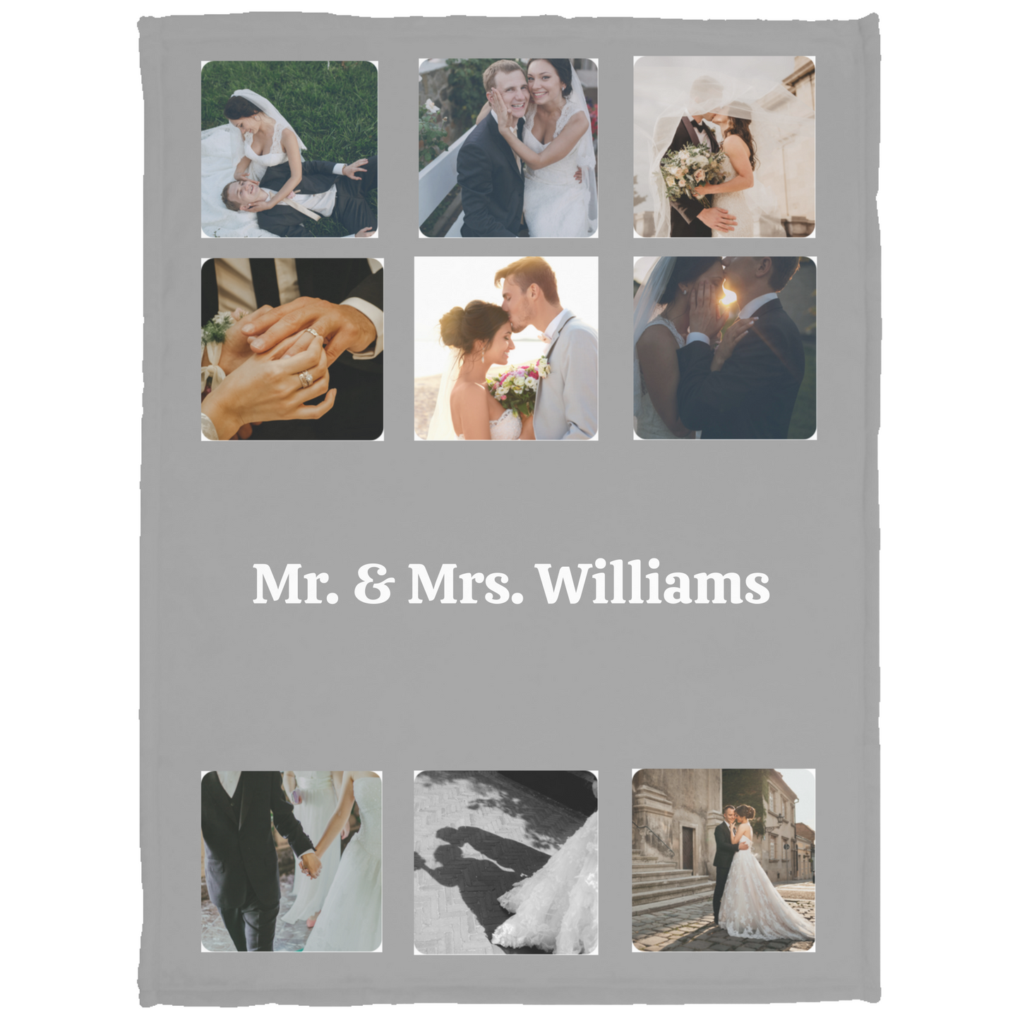 Personalized Picture & Middle Text| 9 Pictured Blanket