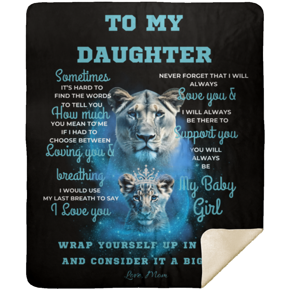 To My Daughter From Mom Lion Blanket