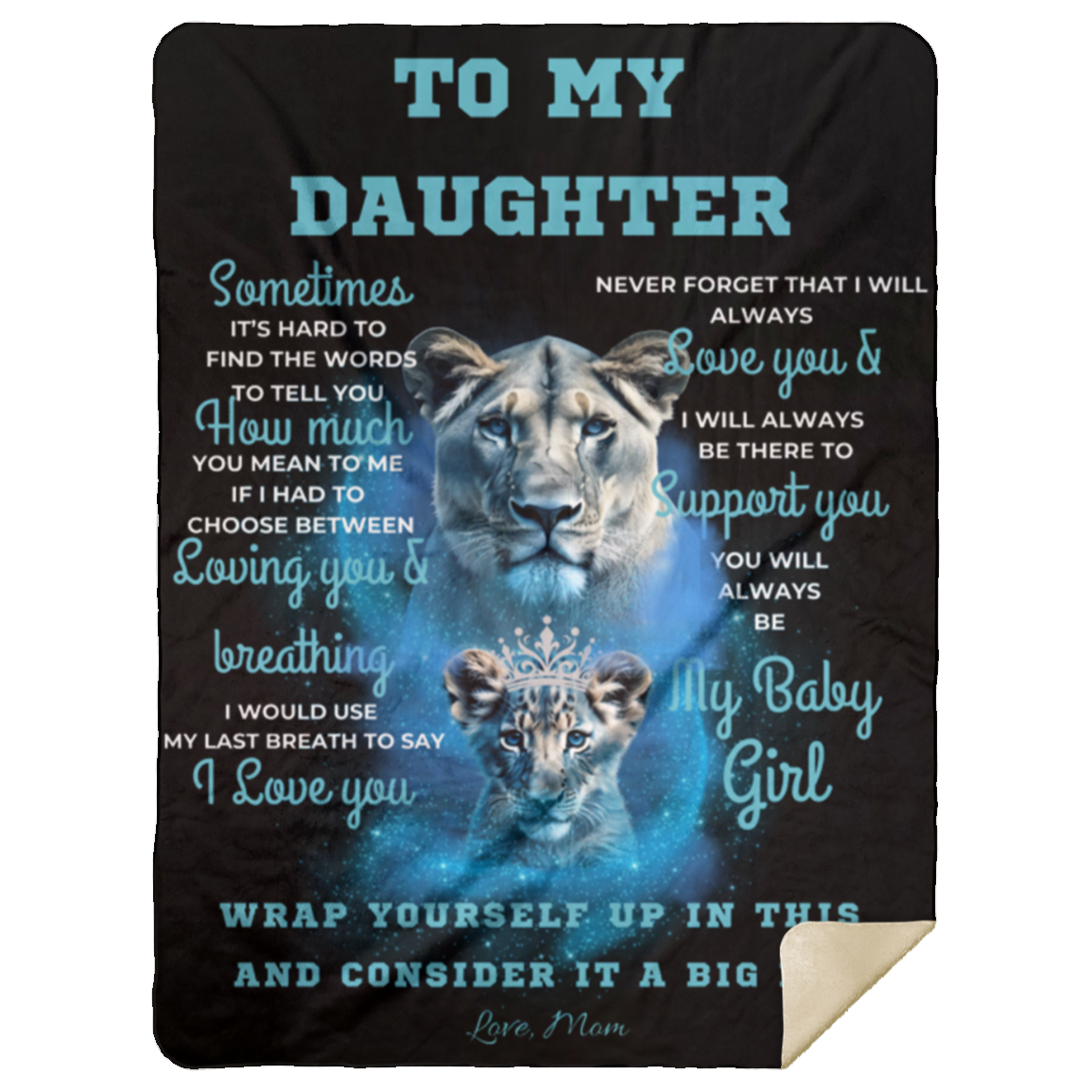 To My Daughter From Mom Lion Blanket