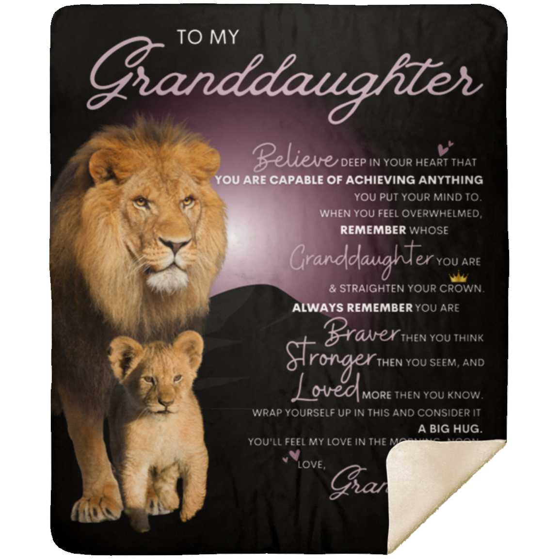 To My Granddaughter from Grandpa Blanket