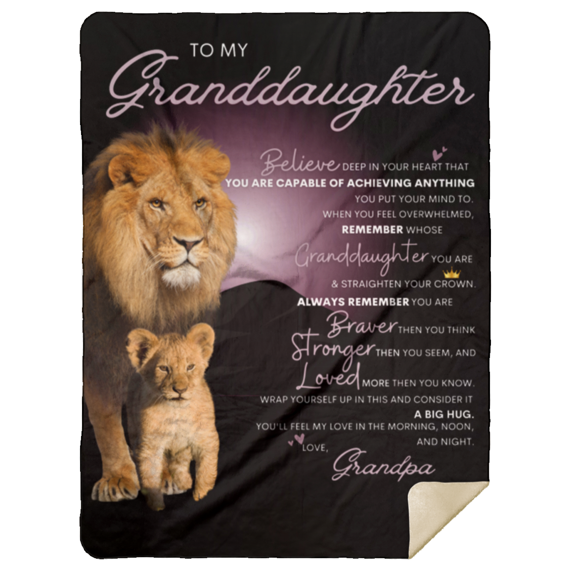 To My Granddaughter from Grandpa Blanket