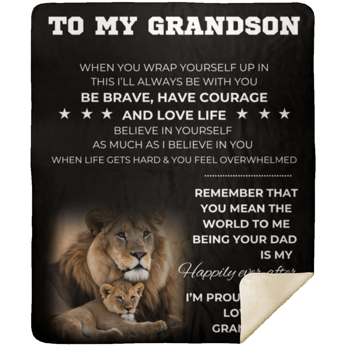 To My Grandson From Grandpa Blanket