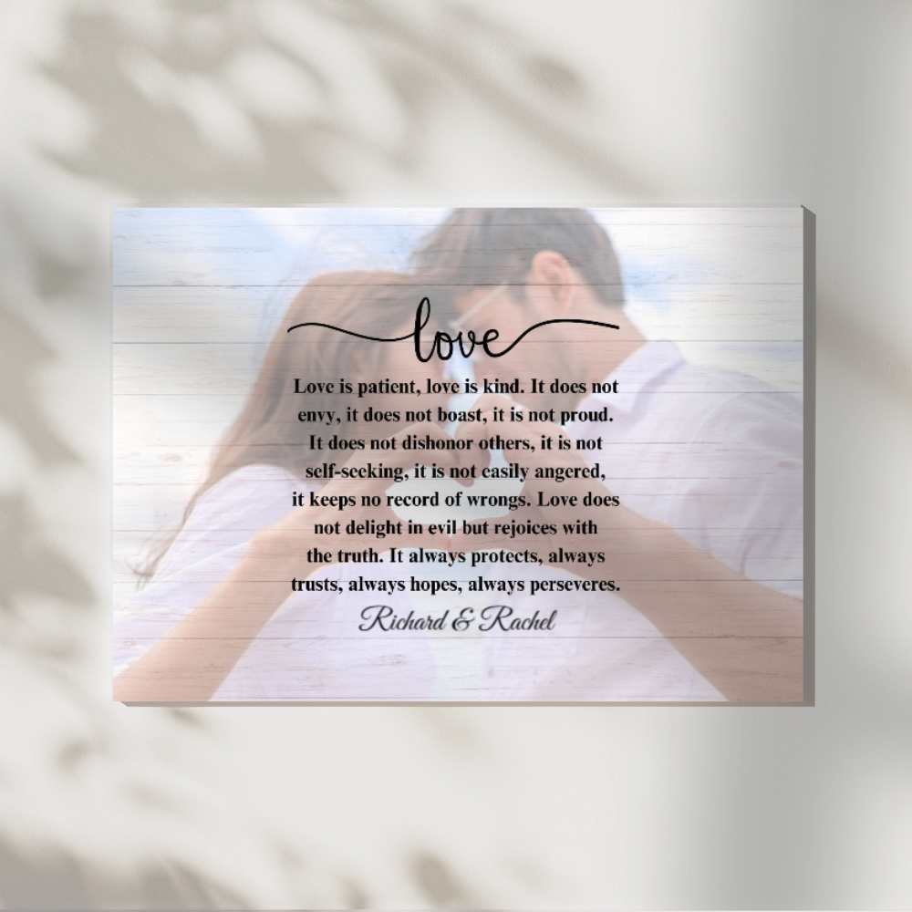 Love Is Patient| Personalized Picture & Name Canvas
