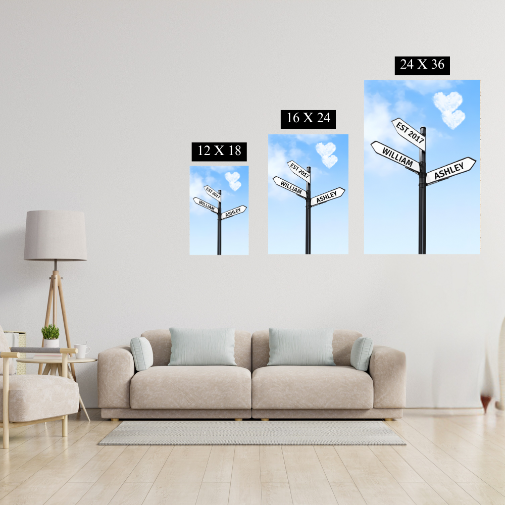 Personalized Name & Year Traffic Sign Canvas