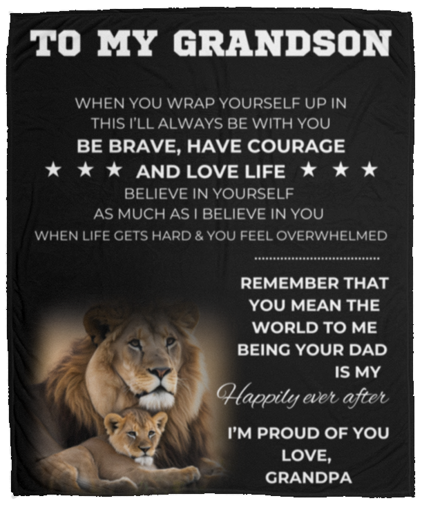 To My Grandson From Grandpa Blanket