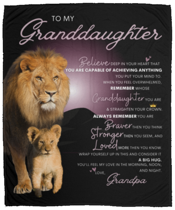 To My Granddaughter from Grandpa Blanket