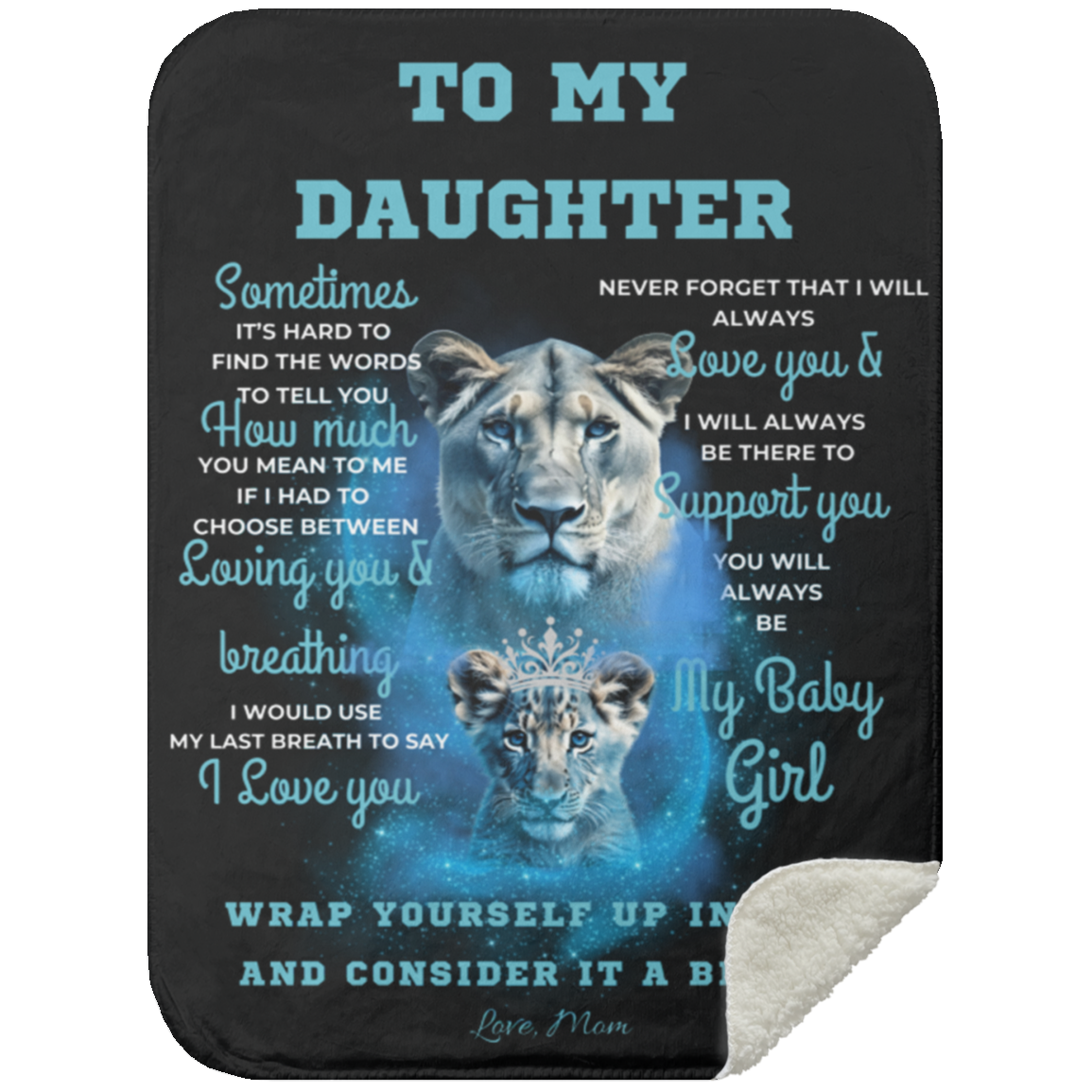 To My Daughter From Mom Lion Blanket