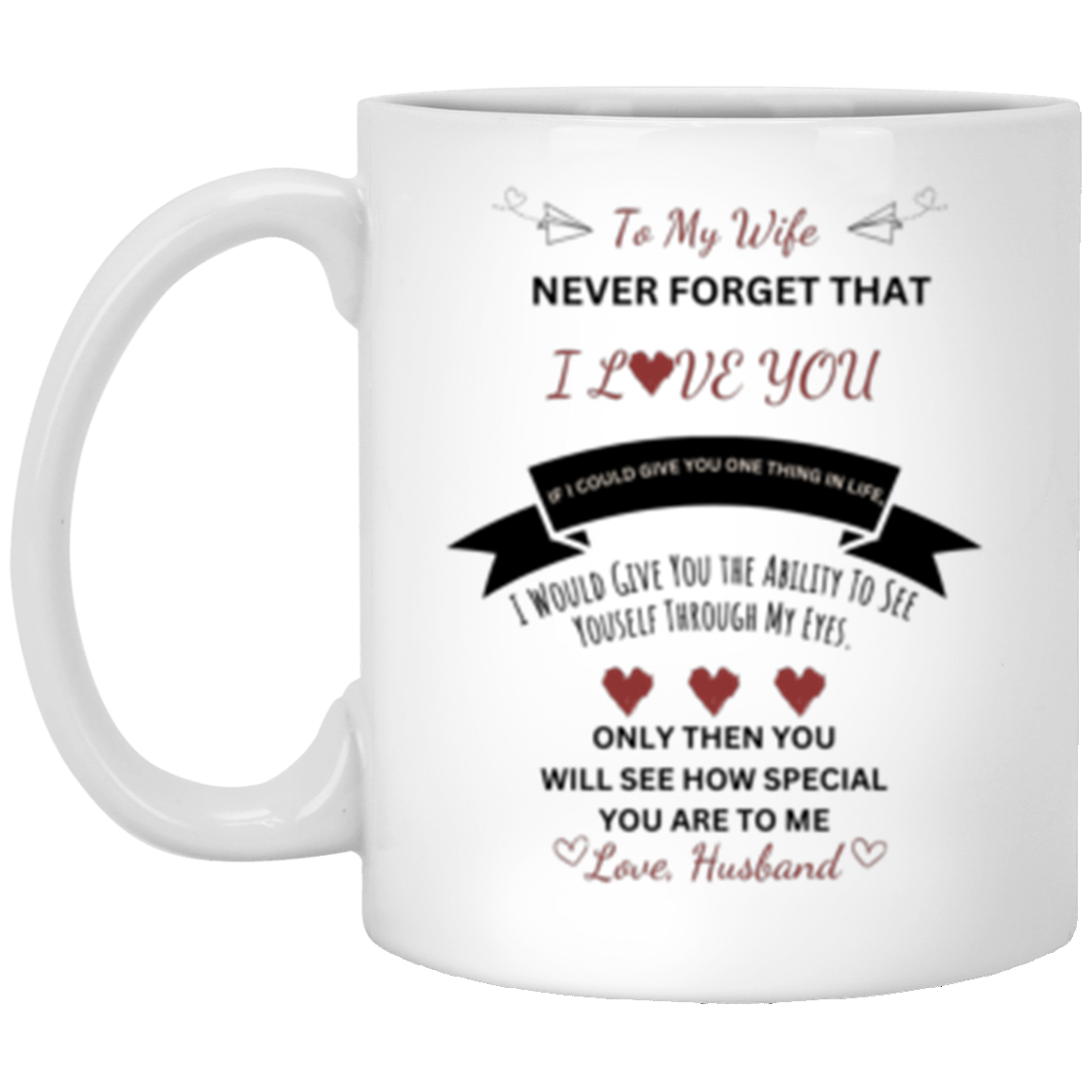 To My Wife| Never Forget I Love You 11oz White Mug