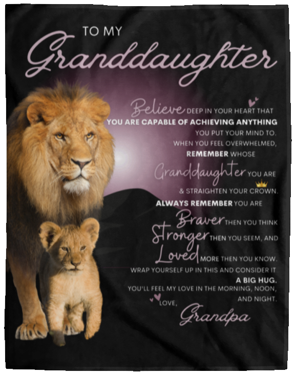 To My Granddaughter from Grandpa Blanket