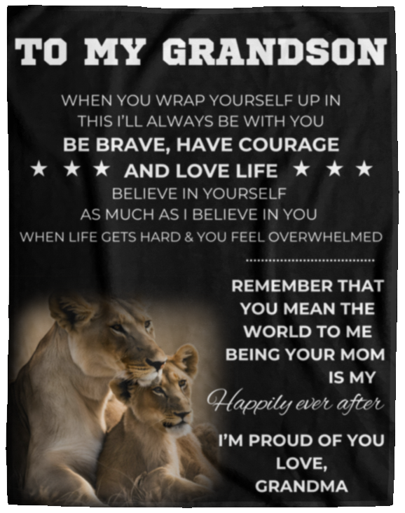 To My Grandson From Grandma Blanket