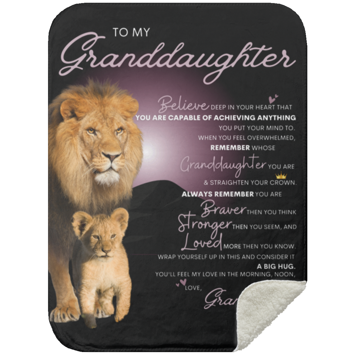 To My Granddaughter from Grandpa Blanket