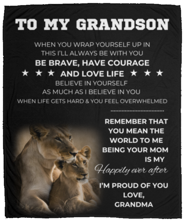 To My Grandson From Grandma Blanket