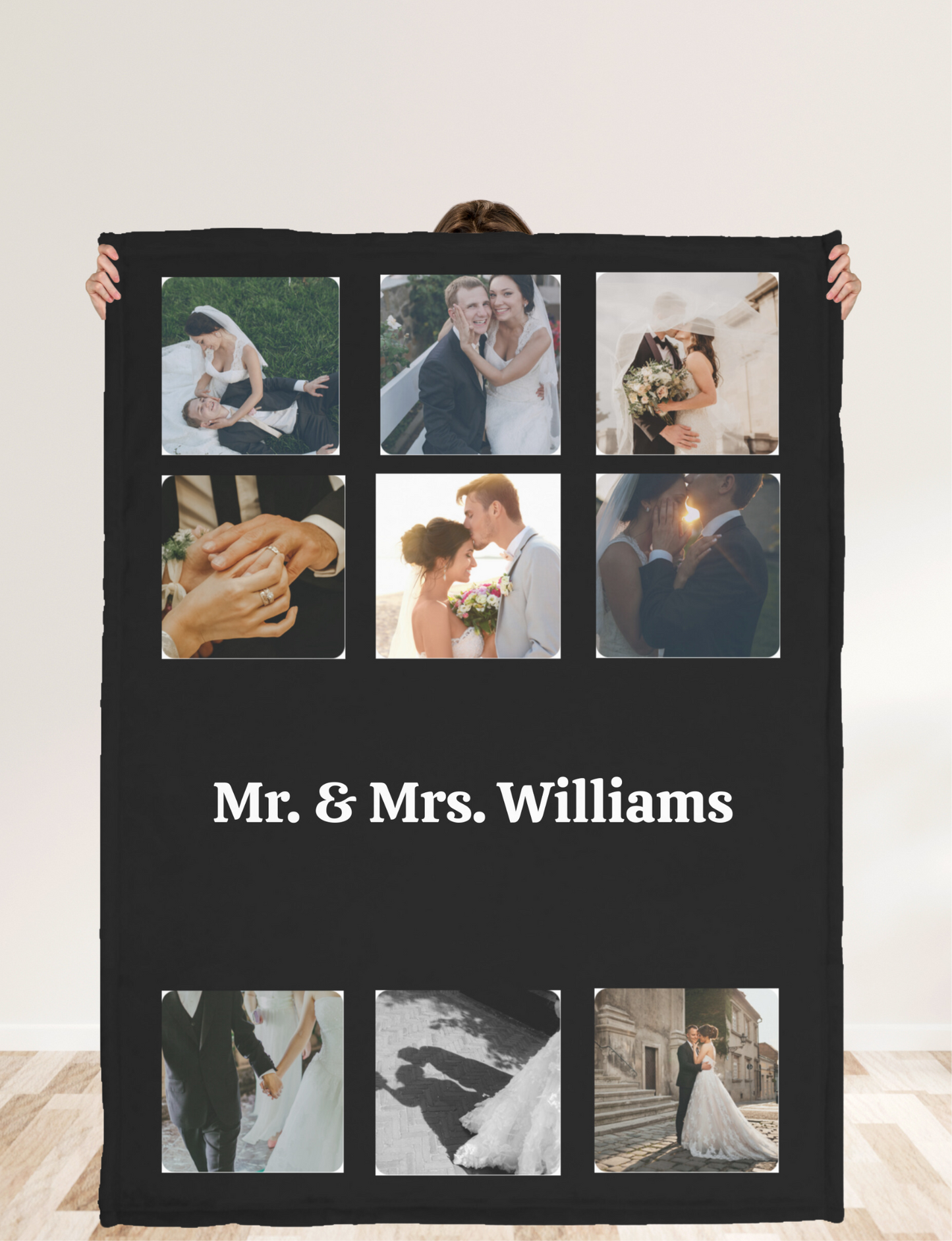 Personalized Picture & Middle Text| 9 Pictured Blanket