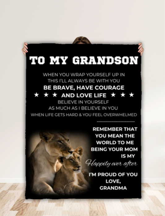 To My Grandson From Grandma Blanket