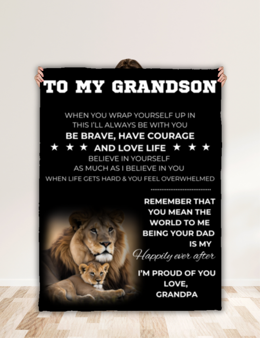 To My Grandson From Grandpa Blanket