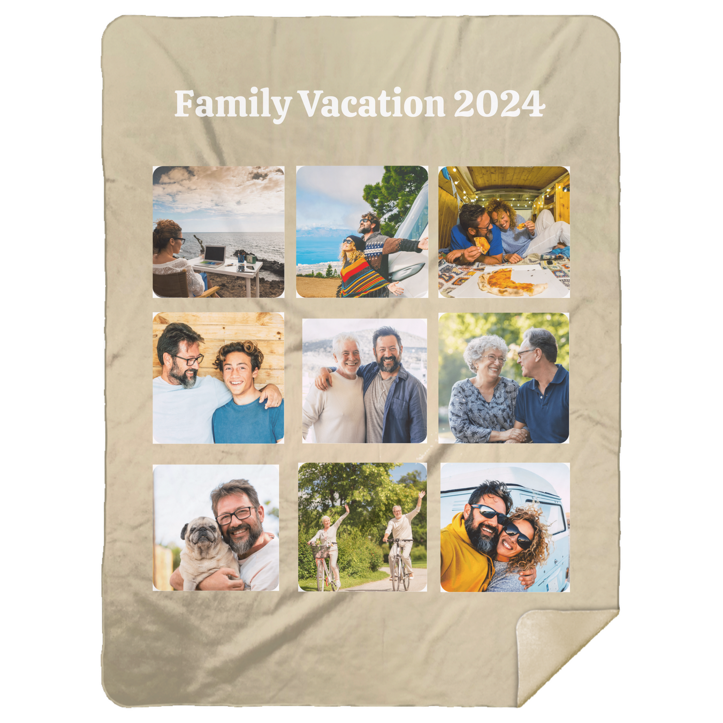 Personalized Pictures & Top Text| 9 Pictured Blanket