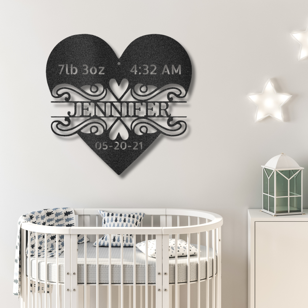 Newborn Love Monogram - Steel Sign