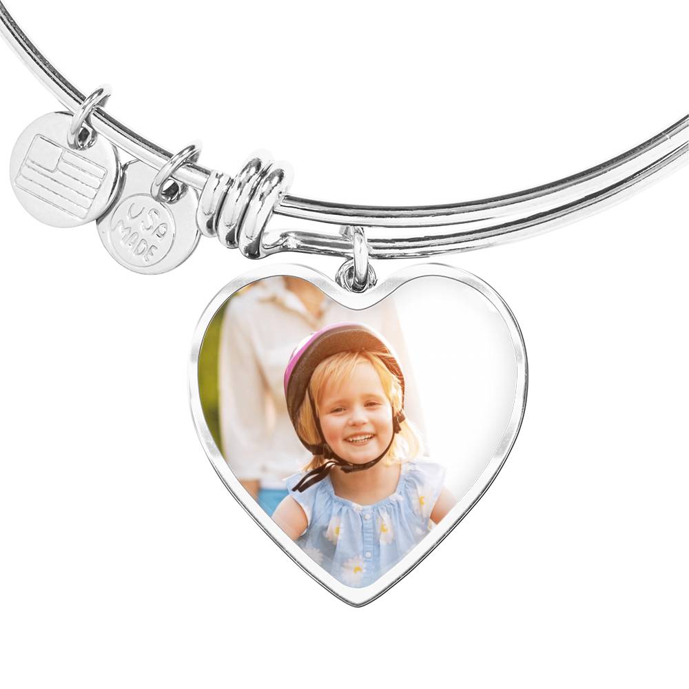 Personalized Picture Heart Bangle