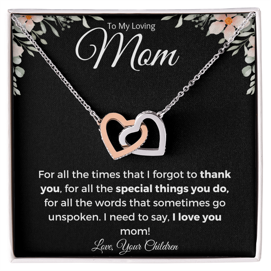 To My Loving Mom-From Your Children| Interlocking Necklace