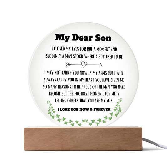 My Dear Son Acrylic Circle Plaque