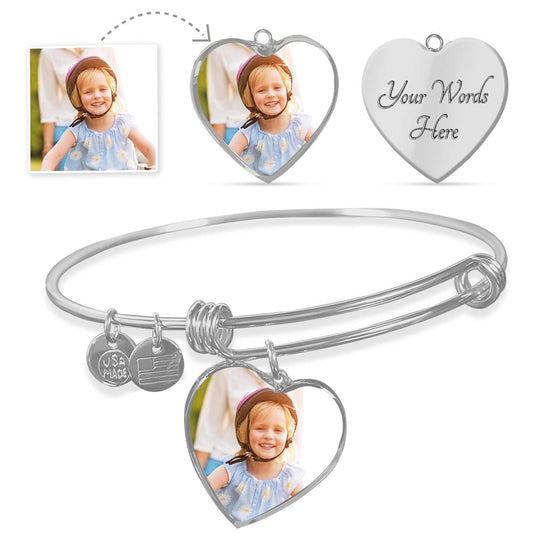 Personalized Picture Heart Bangle