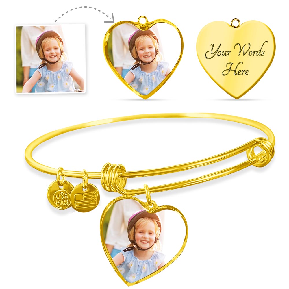 Personalized Picture Heart Bangle