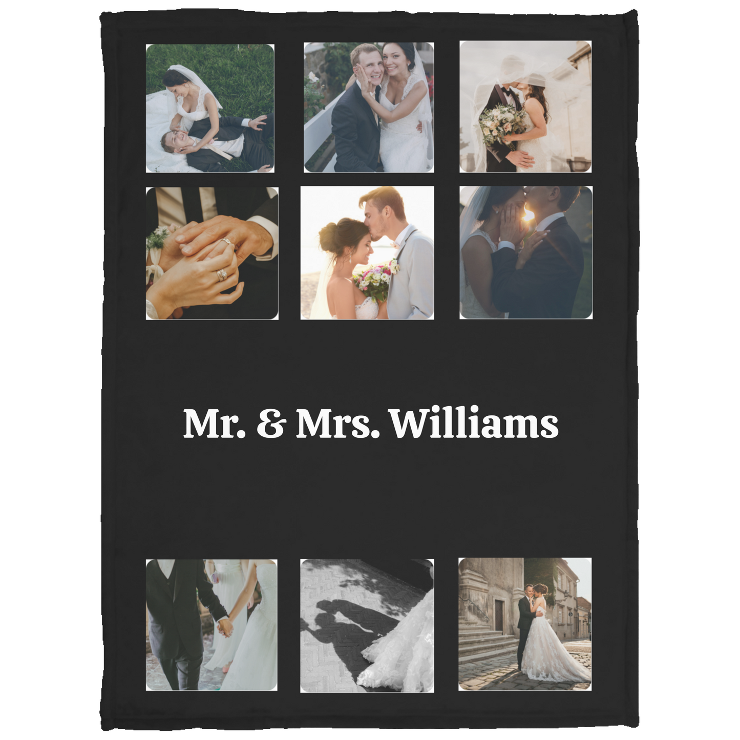 Personalized Picture & Middle Text| 9 Pictured Blanket