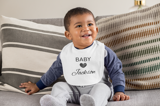 Personalized Heart Baby Name| Bib & Onesie