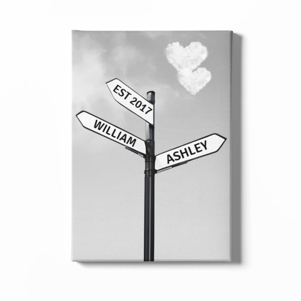 Personalized Name & Year Traffic Sign Canvas