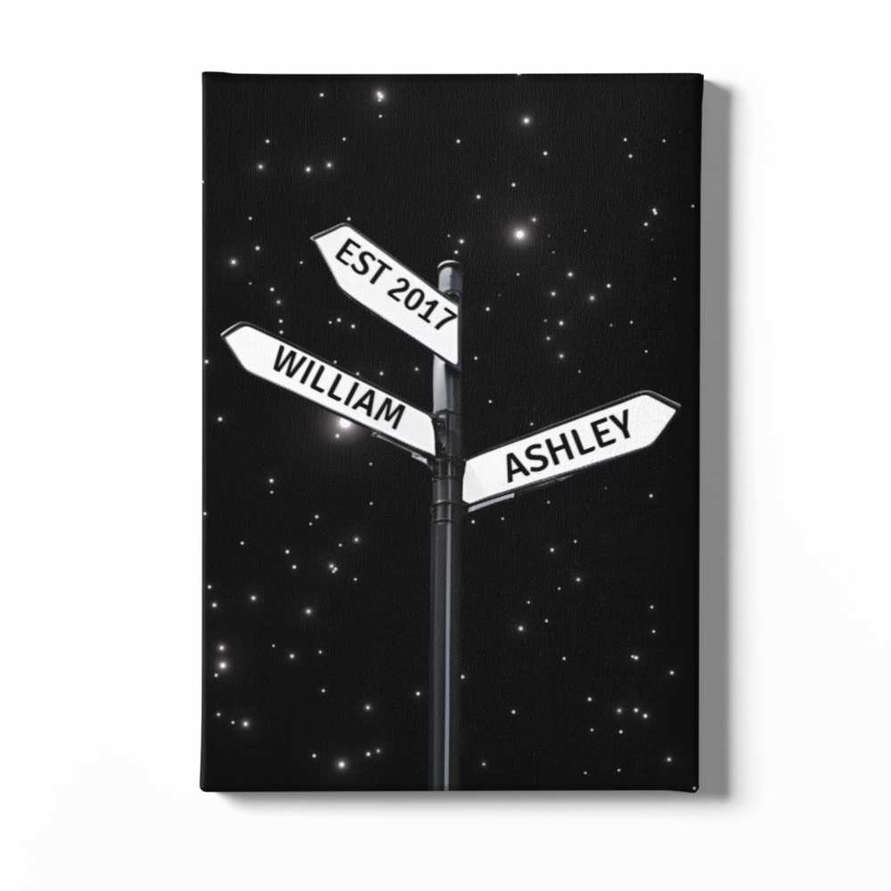 Personalized Name & Year Traffic Sign Canvas