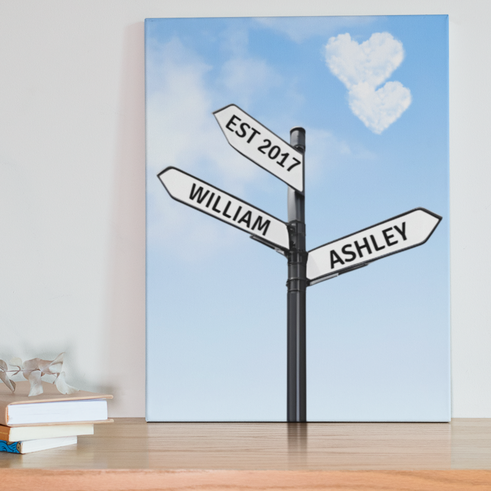 Personalized Name & Year Traffic Sign Canvas