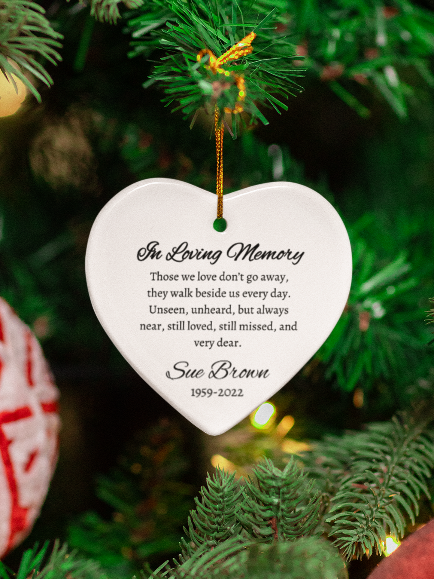 In Loving Memory Personalized Heart Ornament