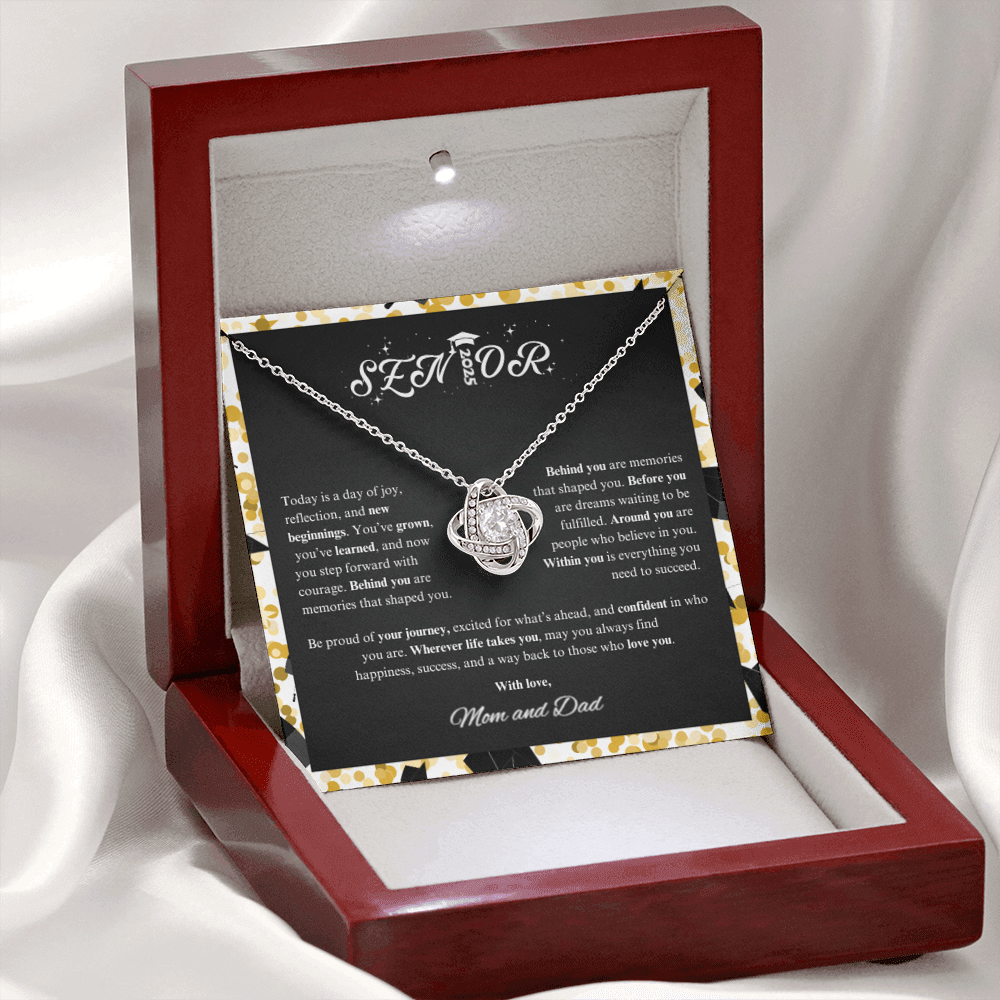 Personalized Graduation Gift(Be Proud Of Your Journey) -Love Knot Necklace