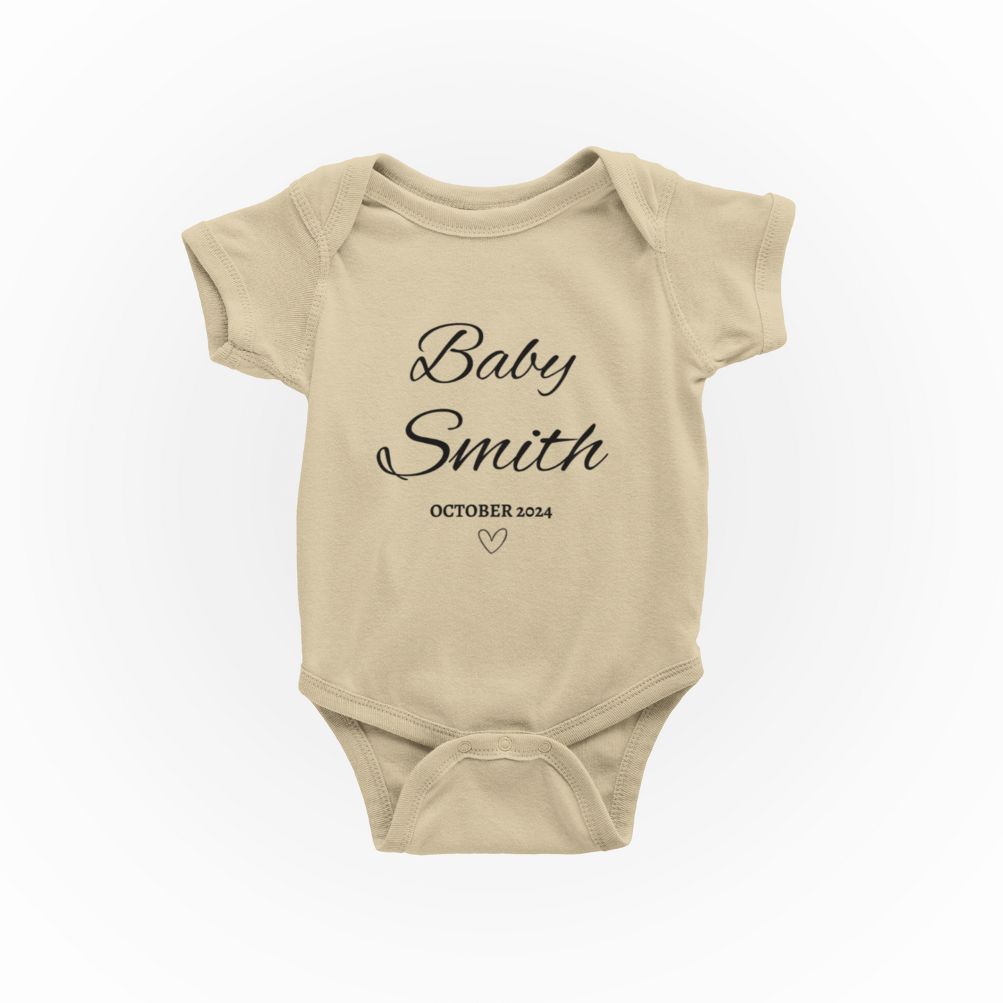 Personalized Heart Baby's Name & Date| Bib & Onesie