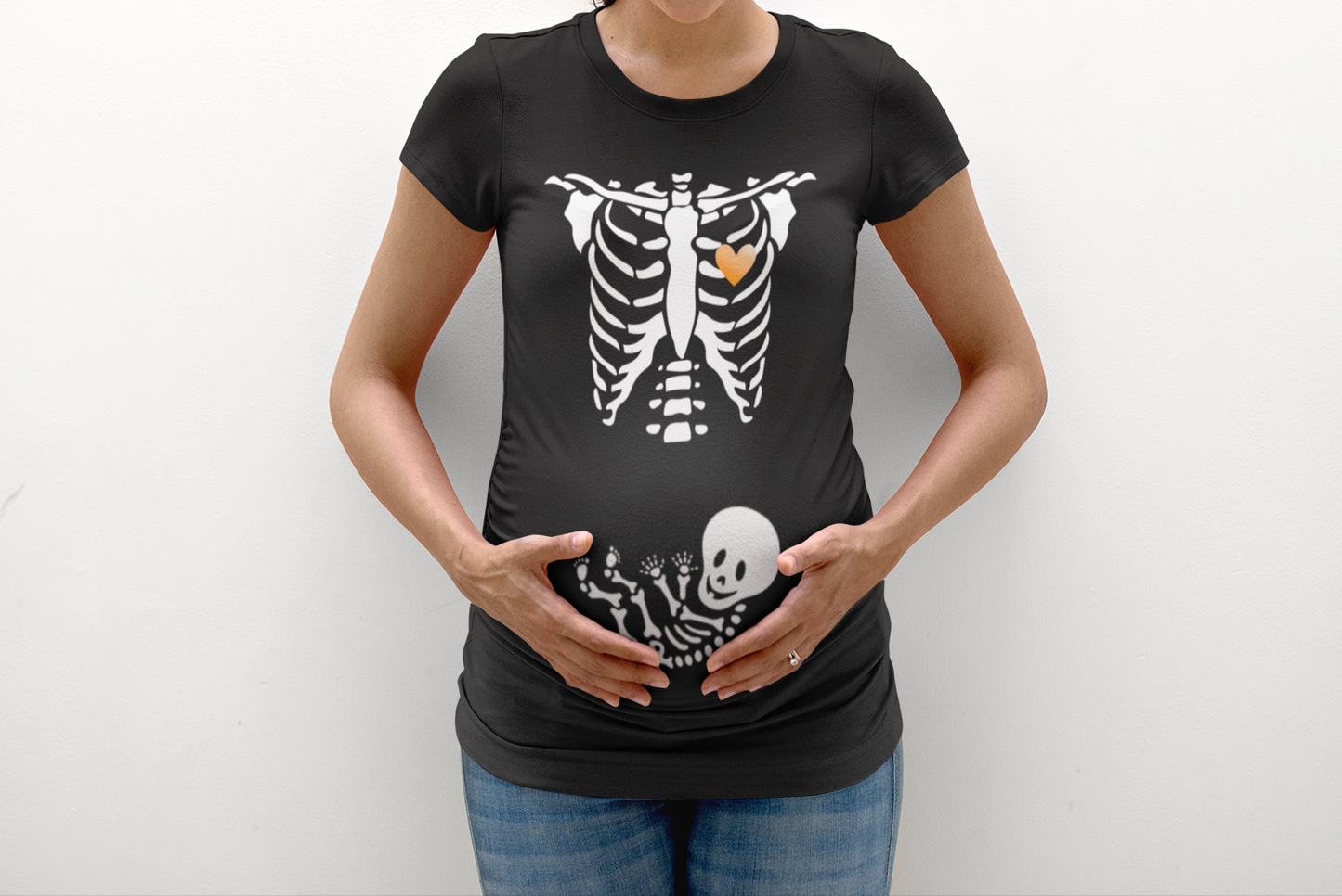 Skeleton Maternity Halloween Short Sleeve T-Shirt