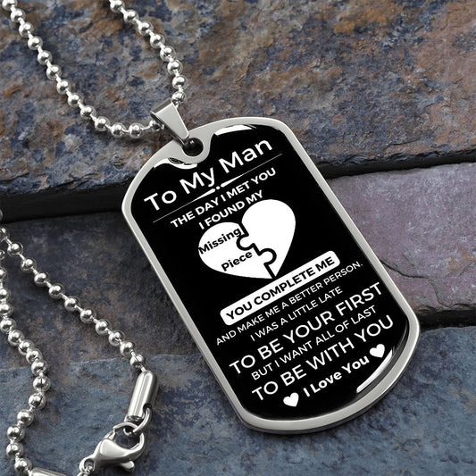 To My Man | You Complete Me (Dog Tag)