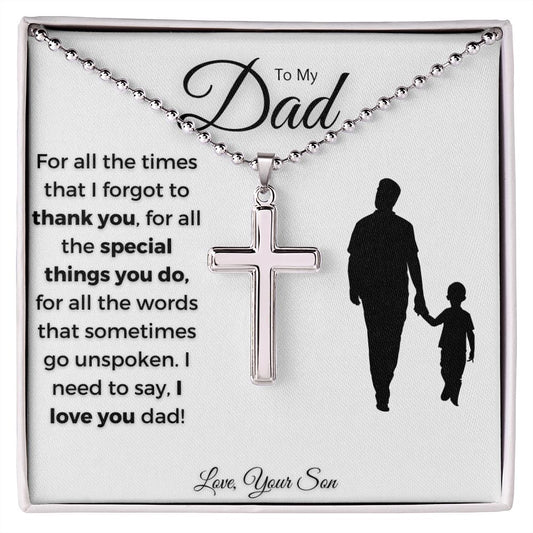 To My Dad| Thank You From Son (Cross Ball Chain)