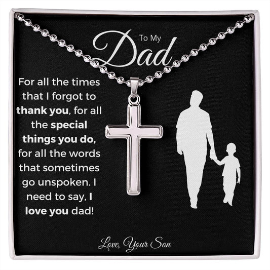 To My Dad| Thank You From Son (Cross Ball Chain)