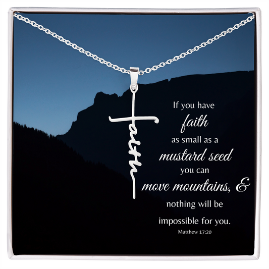 Faith As Small As A Mustard Seed (Faith Cross Necklace)
